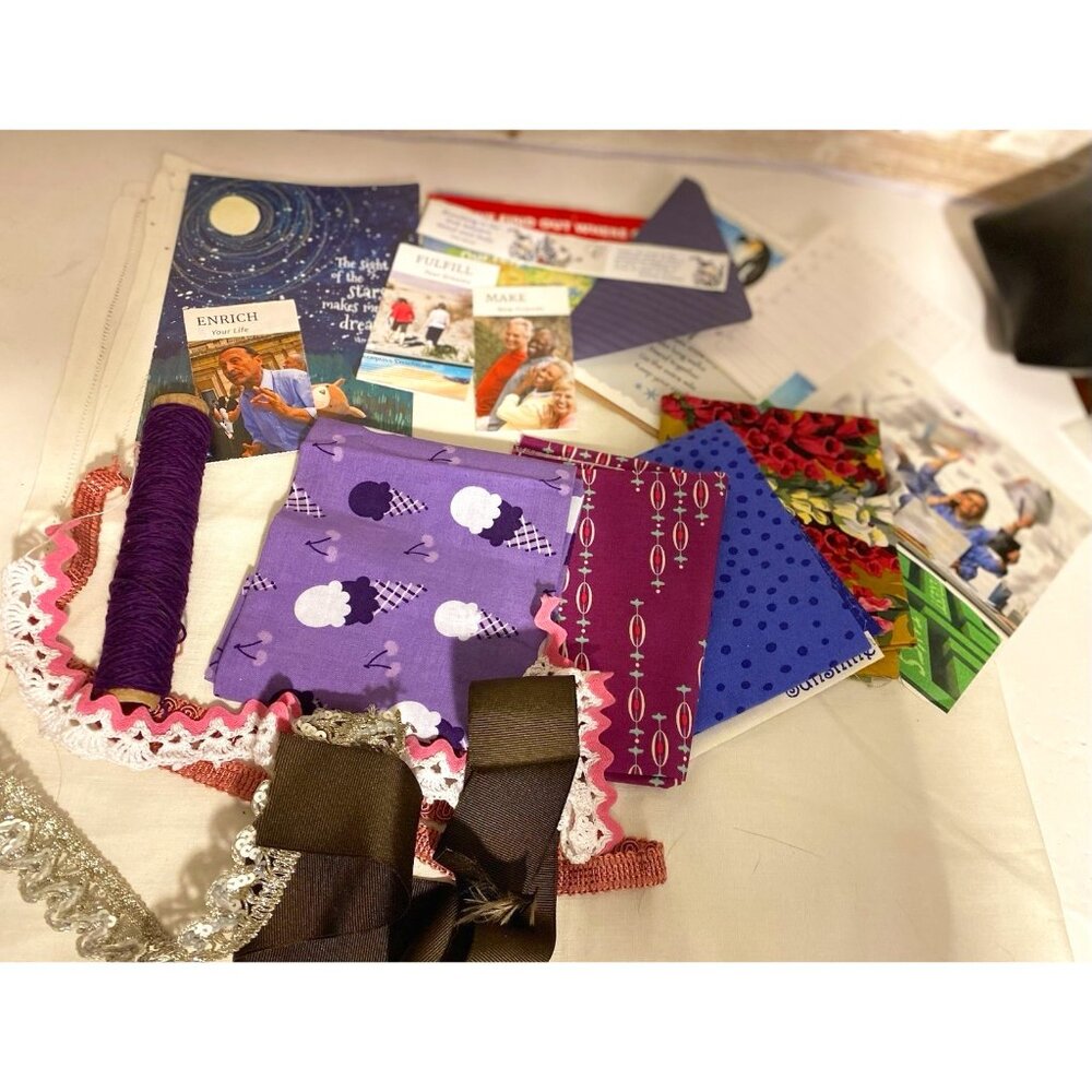 Junk Journal Supplies New Fabric Paper Ephemera Trims 1/2 lb. Multi Color 25426